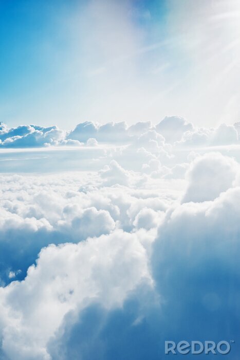 Sticker Sonnenschein-Strahlen in den Wolken