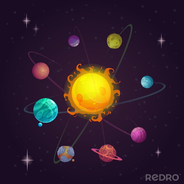 Sticker Sonnensystem wie aus Märchen
