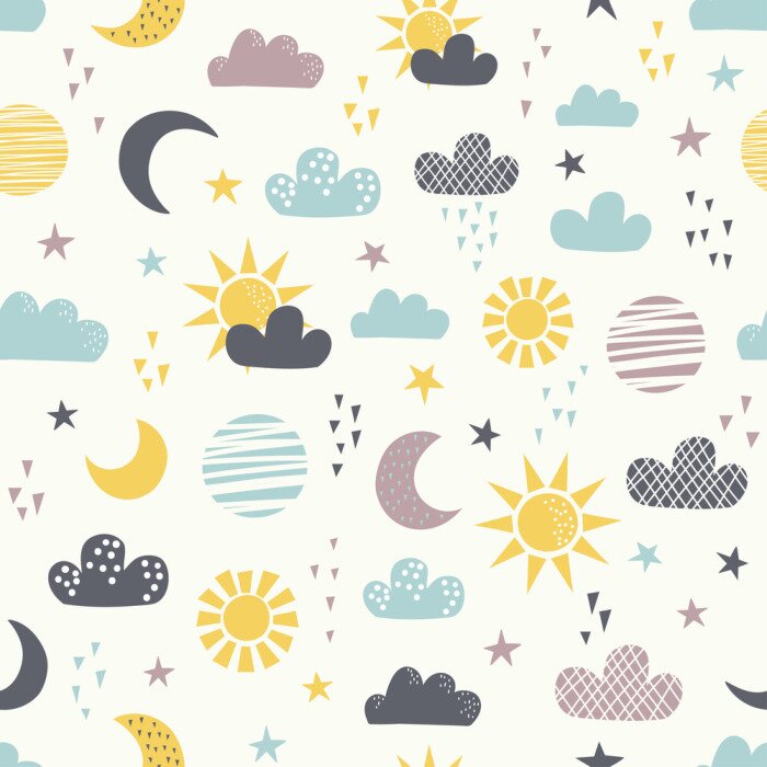 Sticker Sonnenuntergang an einem regnerischen Tag