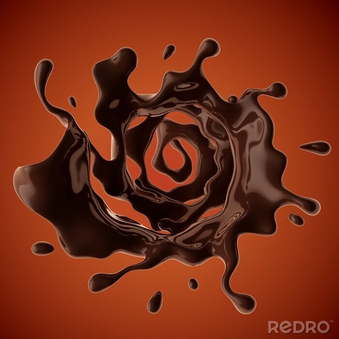 Sticker Spirale aus flüssiger Schokolade