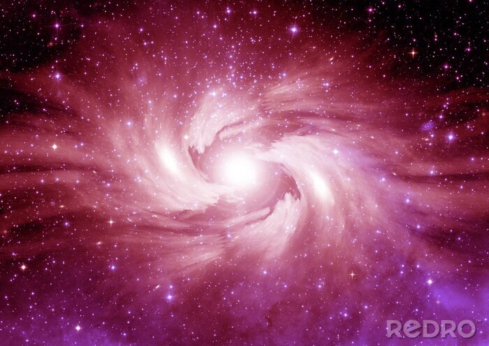 Sticker Spiralgalaxie in Rosatönen