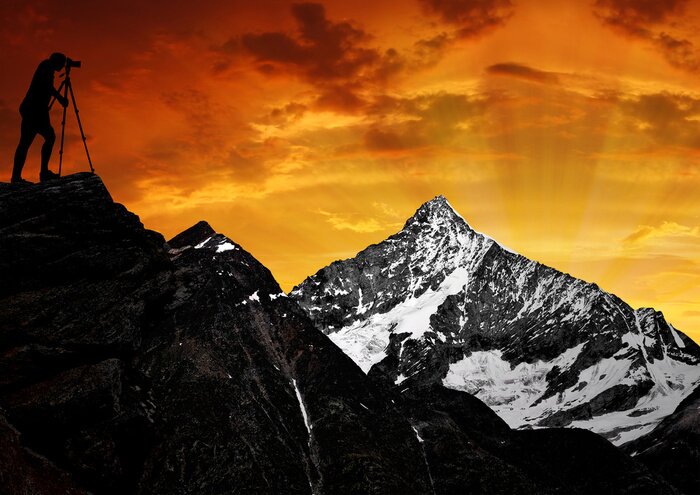 Sticker Sport auf Berggipfeln