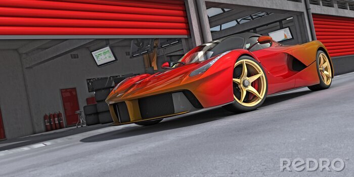 Sticker Sportauto wie aus Computerspiel