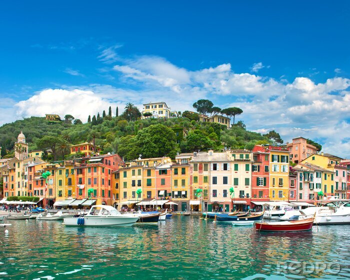 Sticker Stadt Portofino an der Küste