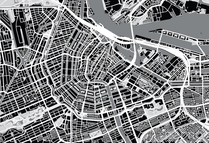 Sticker Stadtplan von Amsterdam