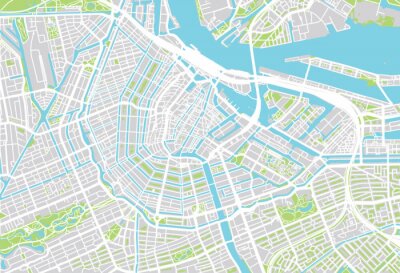 Sticker Stadtplan von Amsterdam