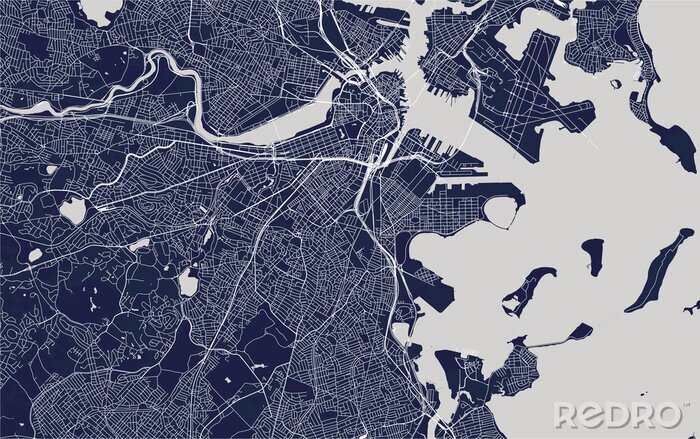 Sticker Stadtplan von Boston