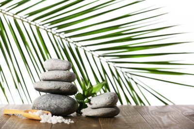 Sticker Stapel Spa-Steine mit einem Löffel Meersalz