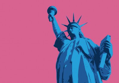 Sticker Statue der Freiheit - New York - Symbol, Américain - Dekoration - Déco - Fond
