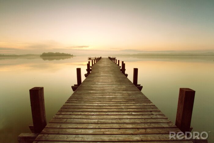 Sticker Steg im Morgenlicht