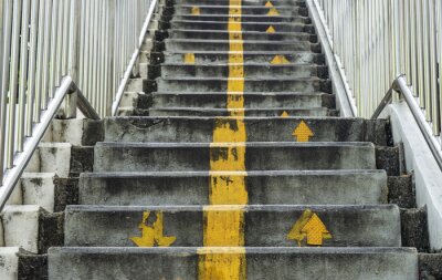 Sticker Steintreppen Gehwegtreppe im Freien und Hintergrund