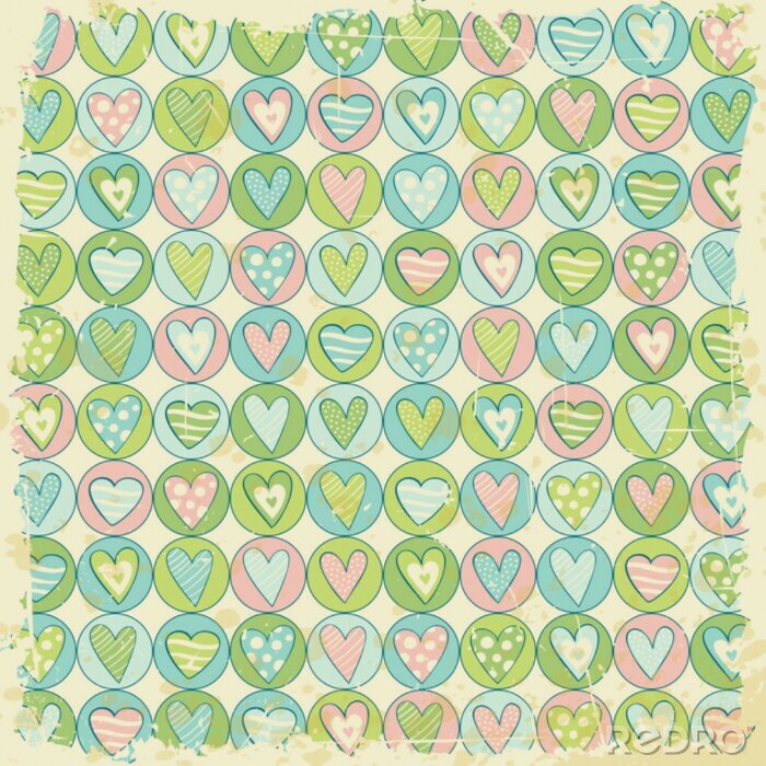 Sticker Stempel mit Herzen