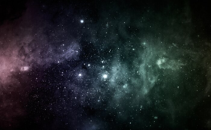 Sticker Sterne mit grüner, blauer und roter Wolke