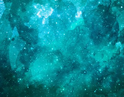 Sterne von türkisfarbenen Galaxien