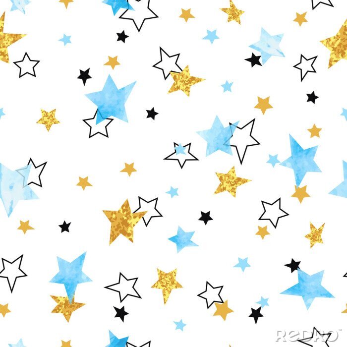 Sticker Sterne weiß schwarz gelb blau 3d