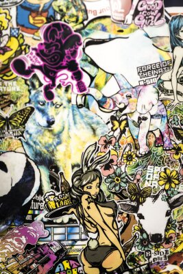 Sticker stickers on the wall