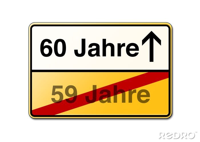 Sticker Straßenschild zum 60. Geburtstag