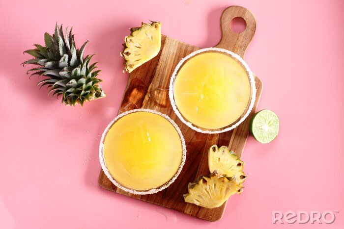 Sticker Süße Ananas Drinks Ansicht von oben