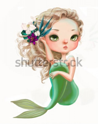 Sticker süße Meerjungfrau