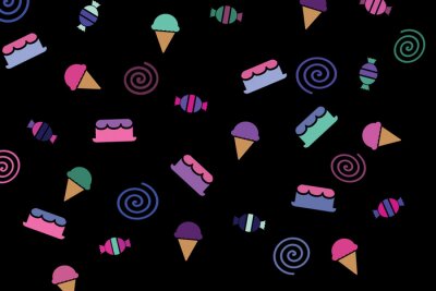 Sticker Süßigkeiten Eis Bonbons und Lutscher