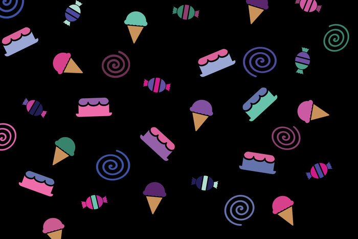 Sticker Süßigkeiten Eis Bonbons und Lutscher