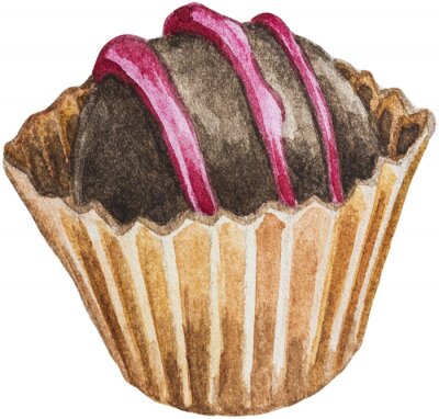 Sticker Süßigkeiten Eis in einer Waffel mit Zuckerguss