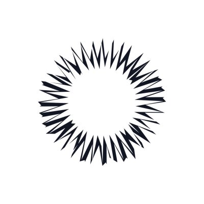 Sticker Sun sunshine flower logo icon sign template Triangle symbol emblem Modern geometric abstract design Decoration style Fashion print clothes apparel greeting invitation card cover flyer poster banner