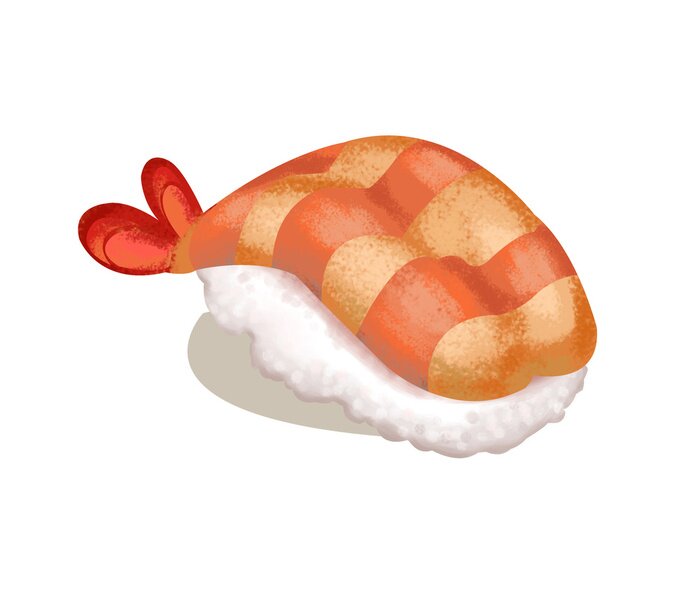 Sticker Sushi 3D einfache räumliche Grafik