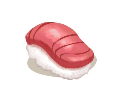 Sticker Sushi auf einer minimalistischen Grafik