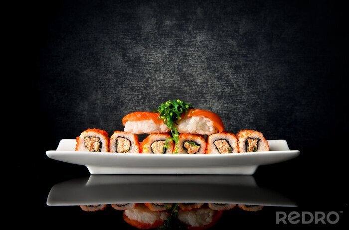 Sticker Sushi auf Rollen elegante Komposition