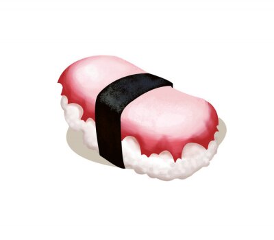 Sticker Sushi auf weißem Hintergrund Grafik