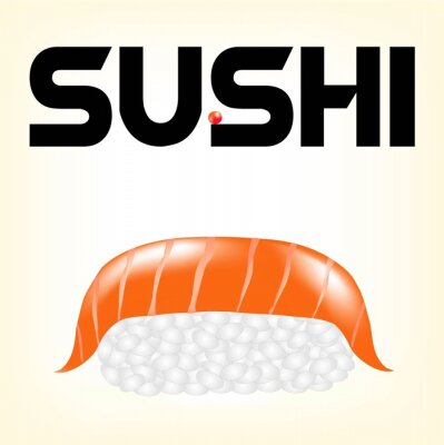 Sticker Sushi einfache kulinarische Grafik mit Text