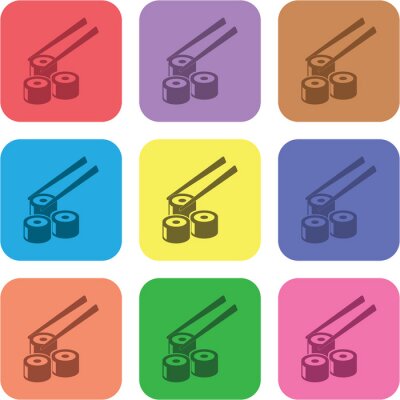 Sticker Sushi Grafik in verschiedenen Farben