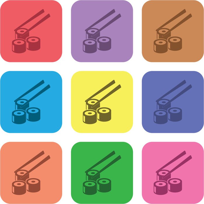 Sticker Sushi Grafik in verschiedenen Farben