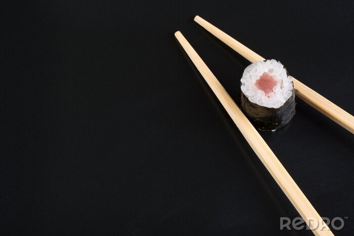 Sticker Sushi mit Stäbchen minimalistisches Foto