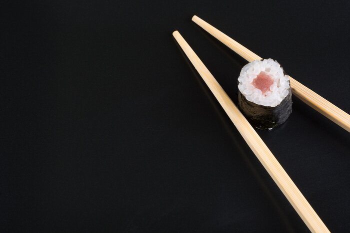 Sticker Sushi mit Stäbchen minimalistisches Foto