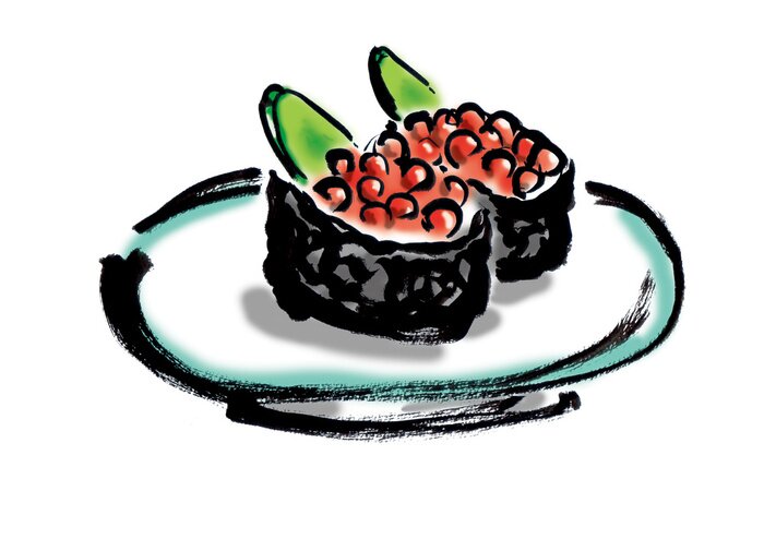 Sticker Sushi-Rollen einfache Zeichnung