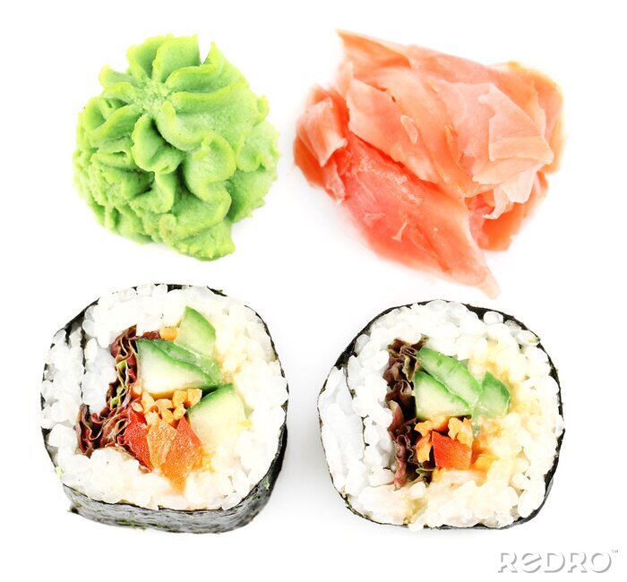 Sticker Sushi-Rollen mit Fisch und Gemüse