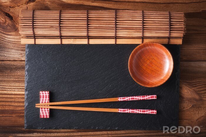Sticker Sushi-Set aus Bambus und Stein