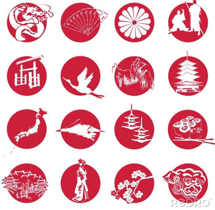 Sticker Symbole von Japan