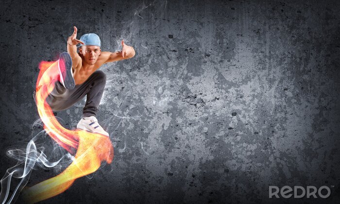 Sticker Tänzer in Flammen