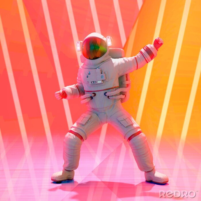 Sticker Tanzender Astronaut