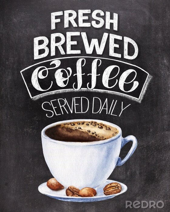 Sticker Tasse Kaffee auf schwarzem Hintergrund