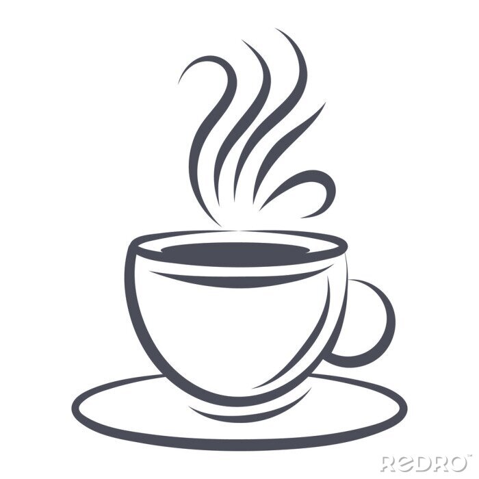Sticker Tasse Kaffee mit aufsteigendem Dampf