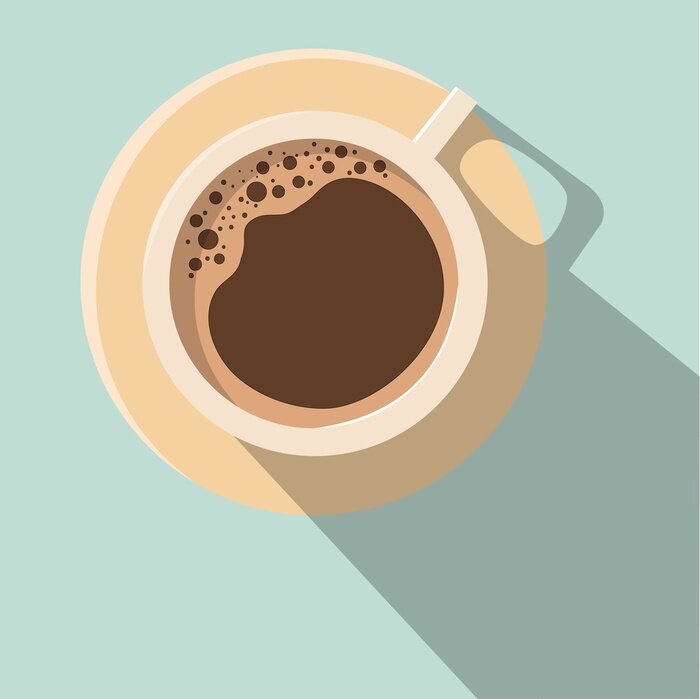 Sticker Tasse Kaffee von oben gesehen