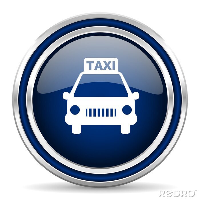 Sticker Taxi blau glänzendes Web-Symbol