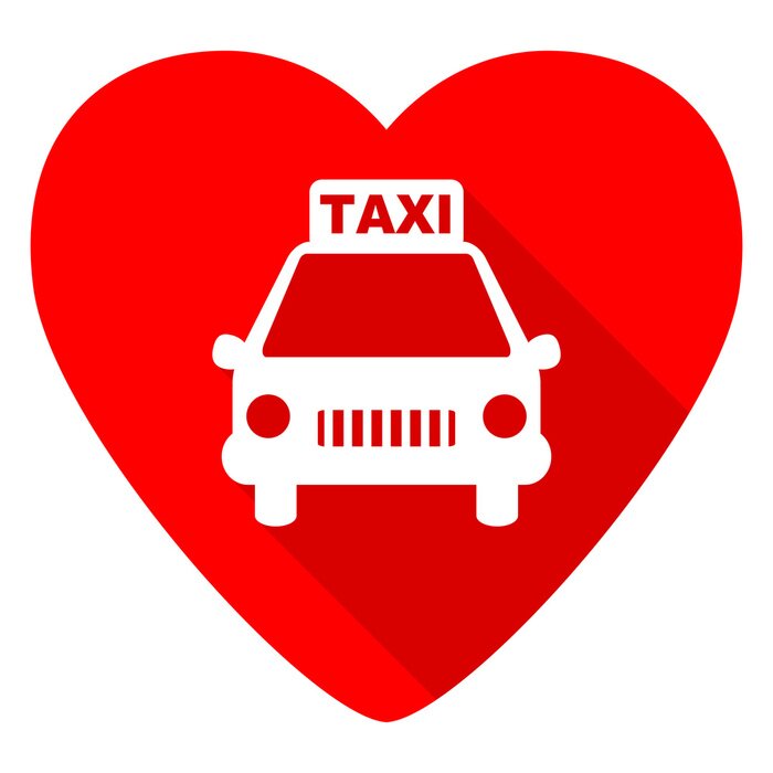 Sticker Taxi roten Herzen valentine flachen Symbol
