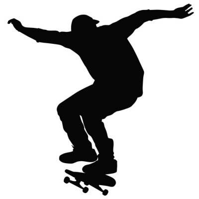 Sticker Teenager-Fahrt auf einem Skateboard
