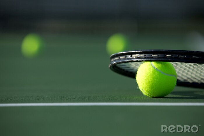 Sticker Tennis Ball und Racket
