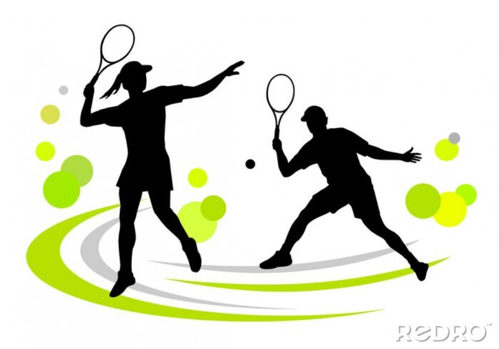 Sticker Tennis lustig mitten im Spiel